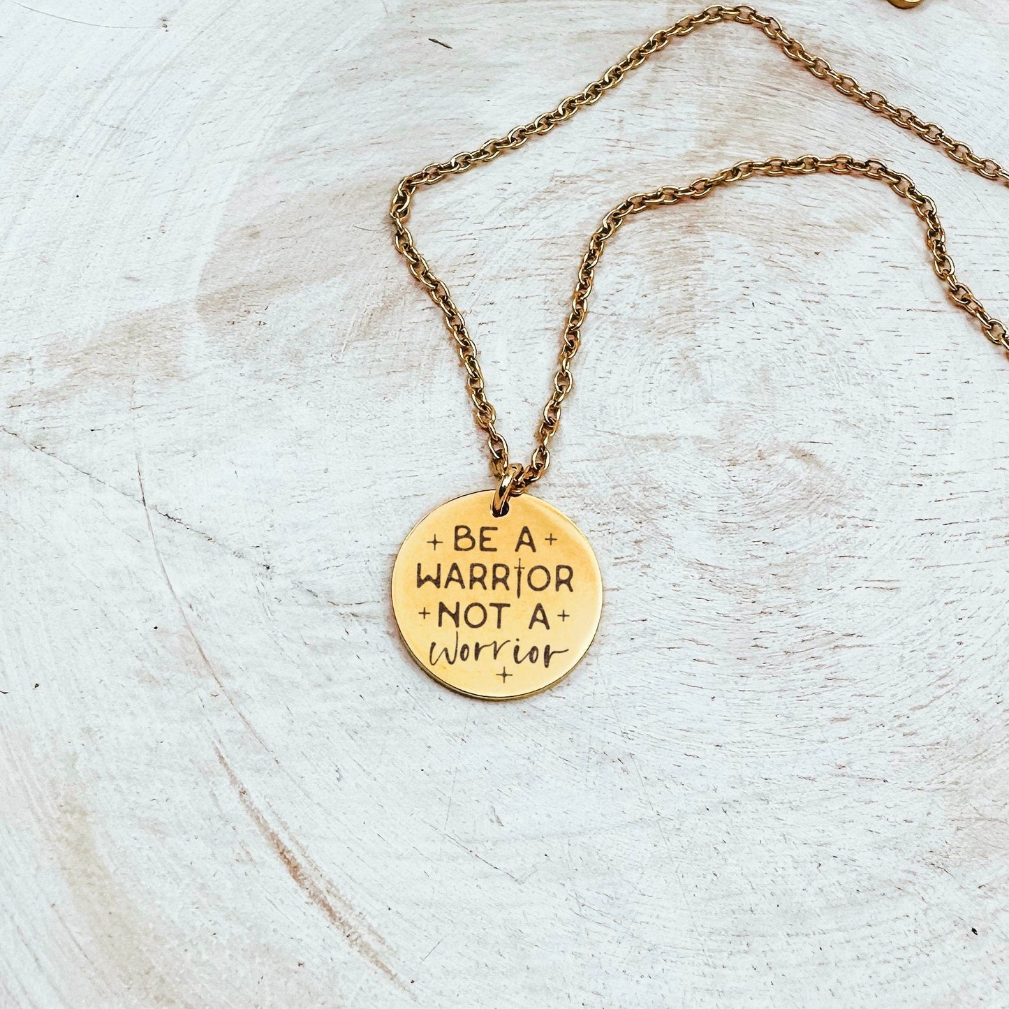 BE A WARRIOR NOT A WORRIOR NECKLACE - Avy + Tay