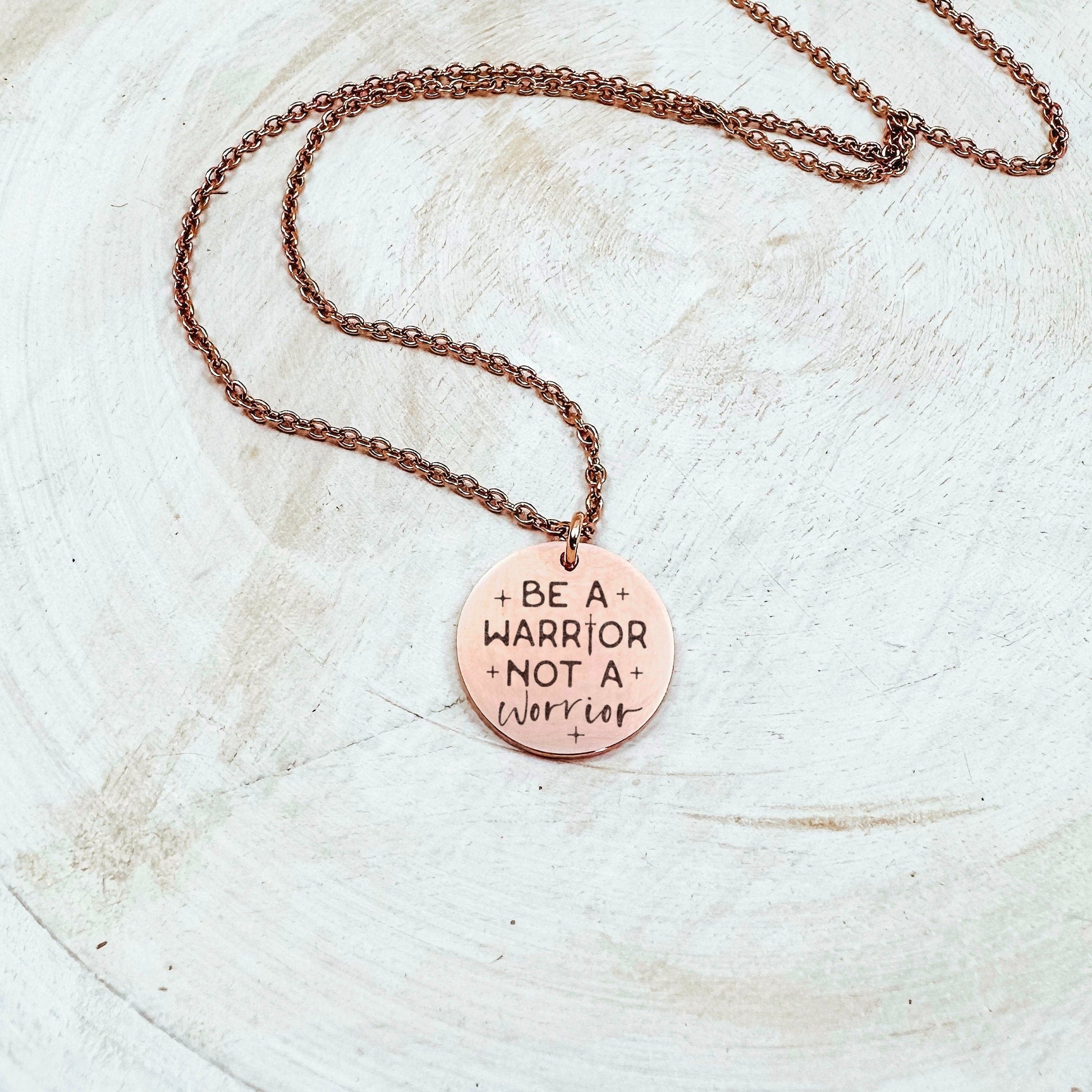 BE A WARRIOR NOT A WORRIOR NECKLACE - Avy + Tay