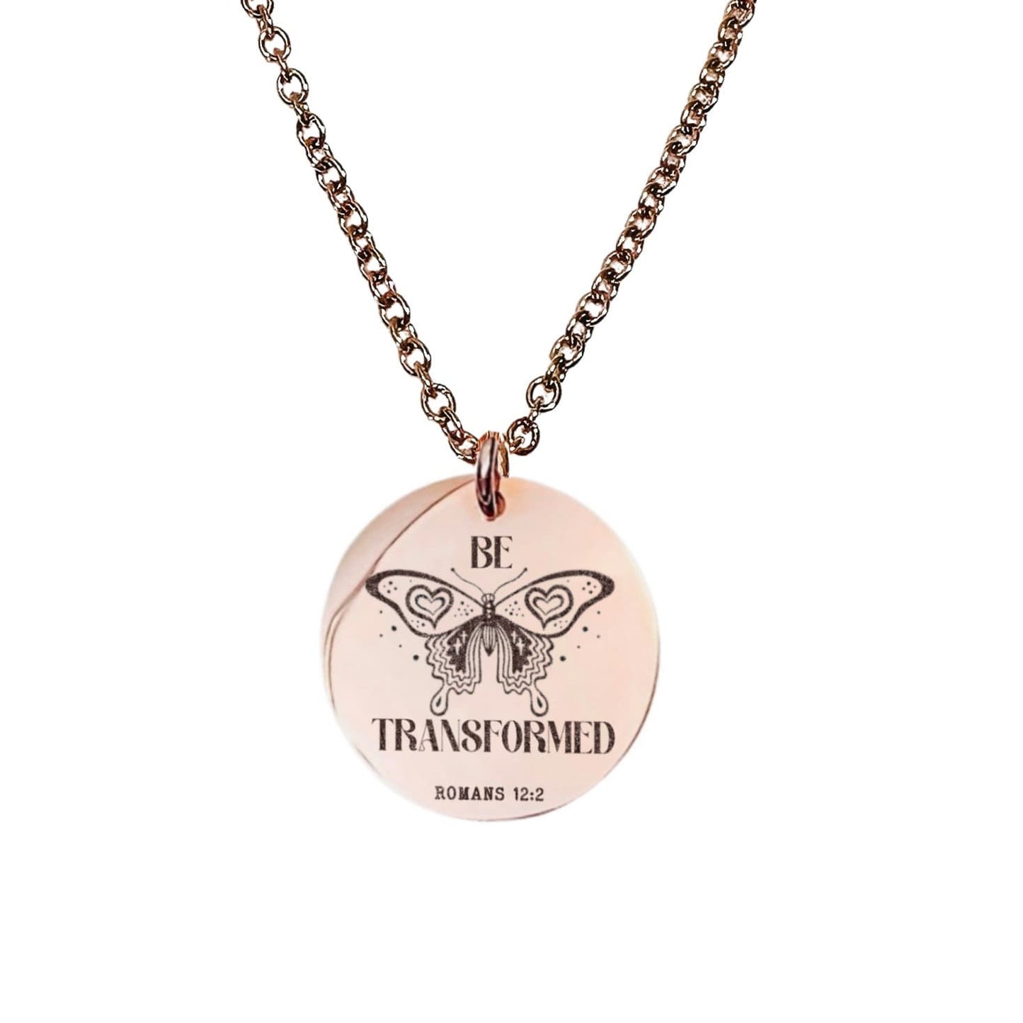 BE TRANSFORMED ROMANS 12:2 NECKLACE - Avy + Tay