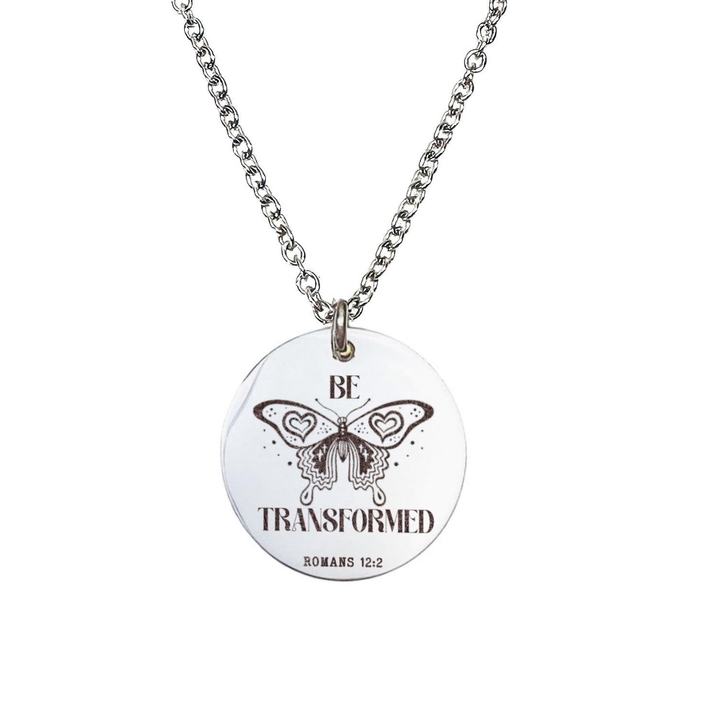 BE TRANSFORMED ROMANS 12:2 NECKLACE - Avy + Tay