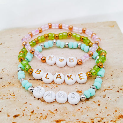 BEADED WORD BRACELET - Avy + Tay