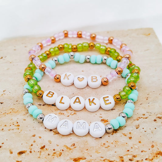 BEADED WORD BRACELET - Avy + Tay