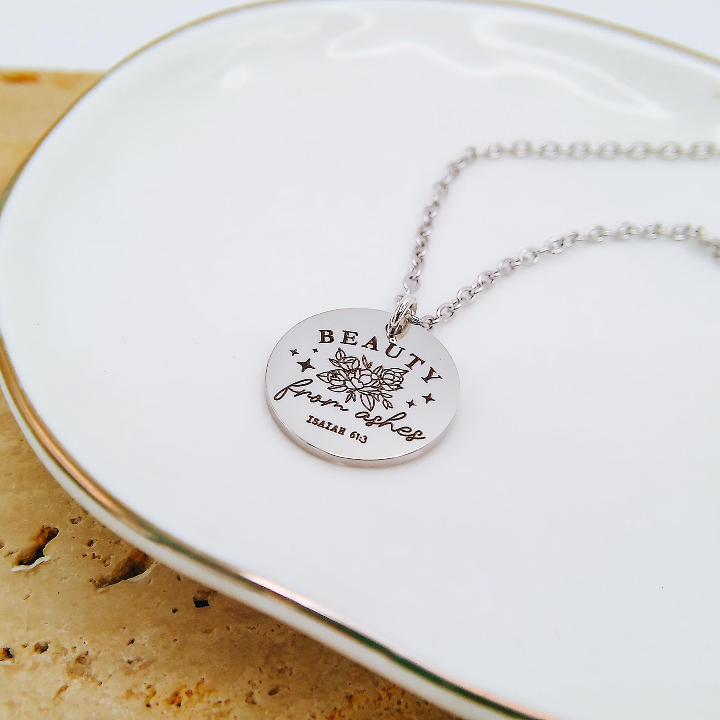 BEAUTY FROM ASHES ISAIAH 61:3 NECKLACE - Avy + Tay