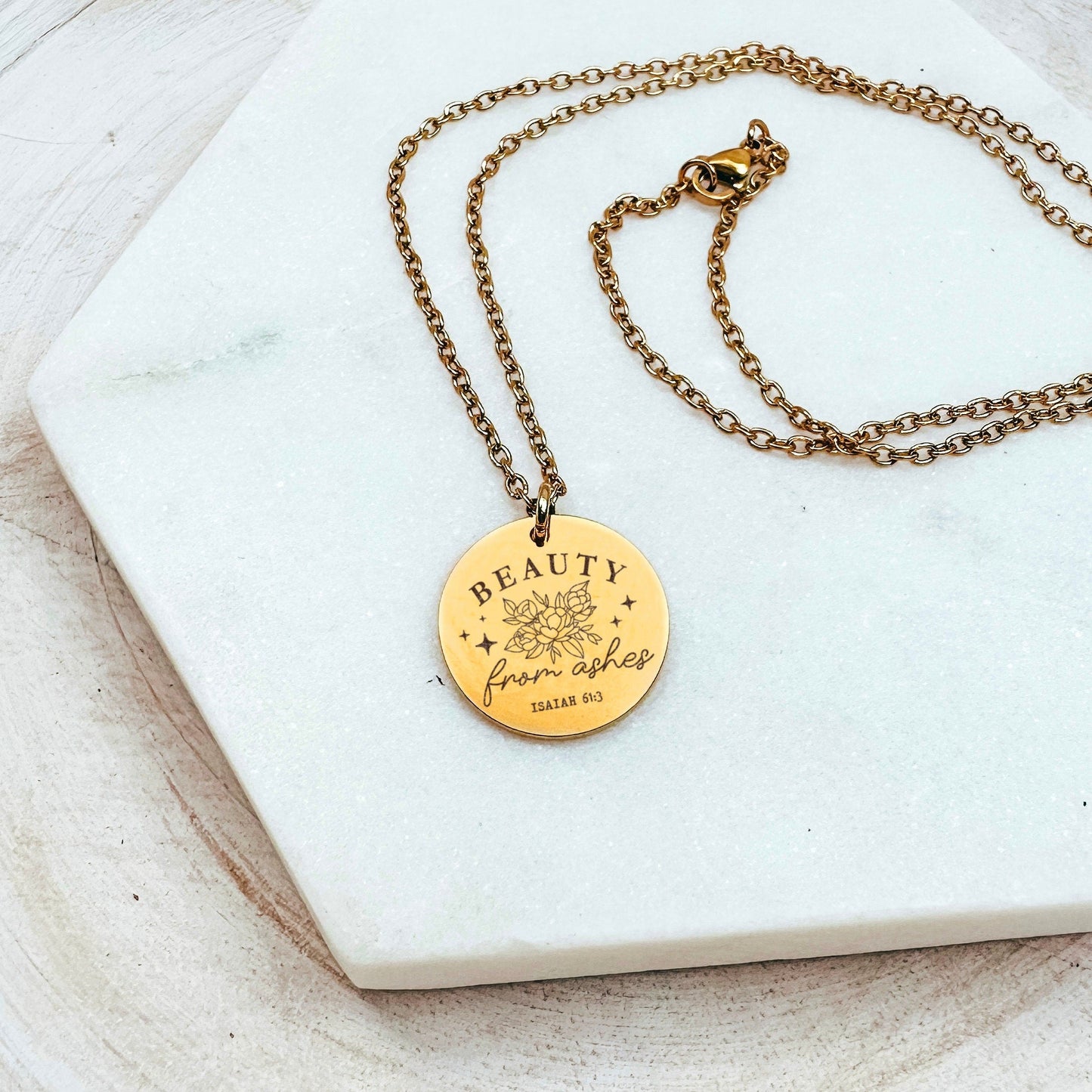 BEAUTY FROM ASHES ISAIAH 61:3 NECKLACE - Avy + Tay