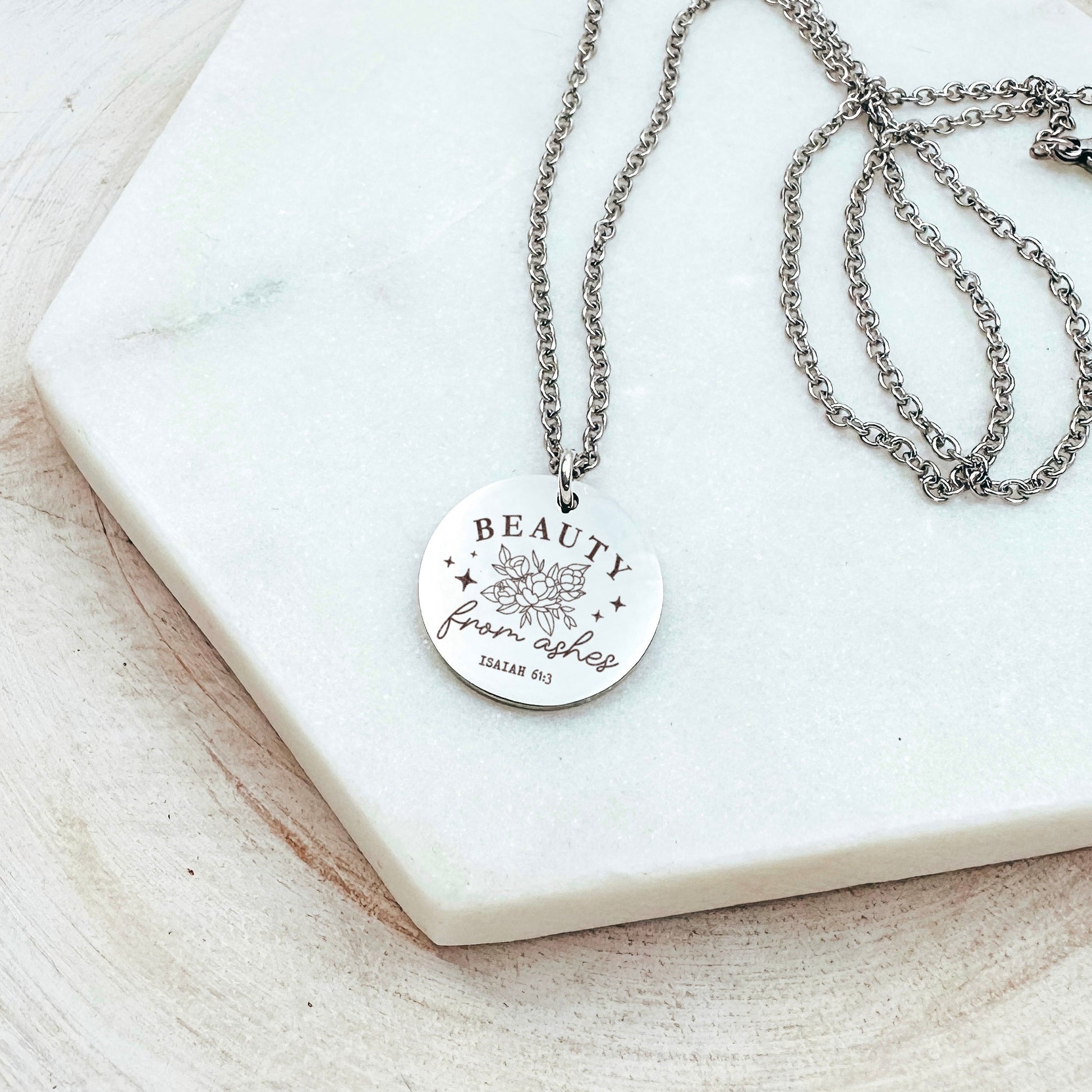 BEAUTY FROM ASHES ISAIAH 61:3 NECKLACE - Avy + Tay