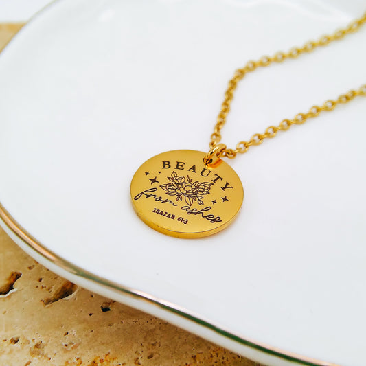 BEAUTY FROM ASHES ISAIAH 61:3 NECKLACE - Avy + Tay
