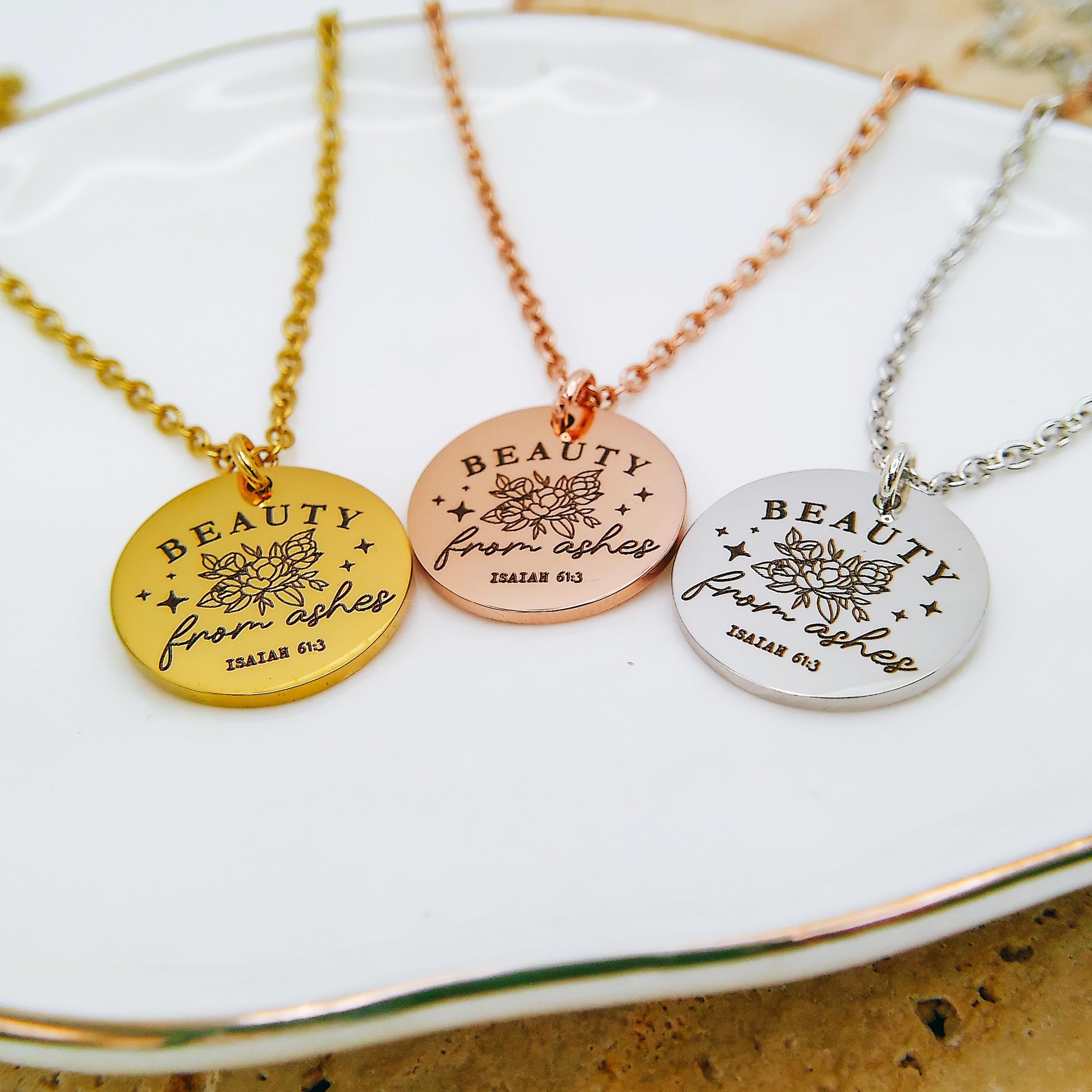 BEAUTY FROM ASHES ISAIAH 61:3 NECKLACE - Avy + Tay