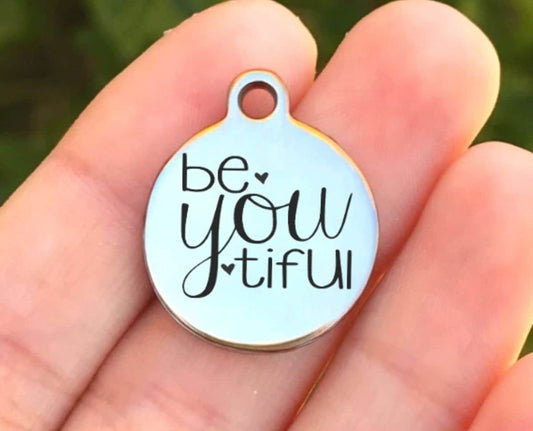 BeYouTiful Charms Custom Engraved Charms Personalized Stainless Steel Charms BULK Options ZF783 - Avy + Tay