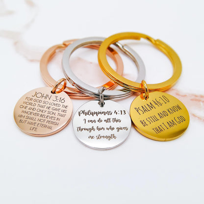 BIBLE VERSE KEYCHAIN - Avy + Tay