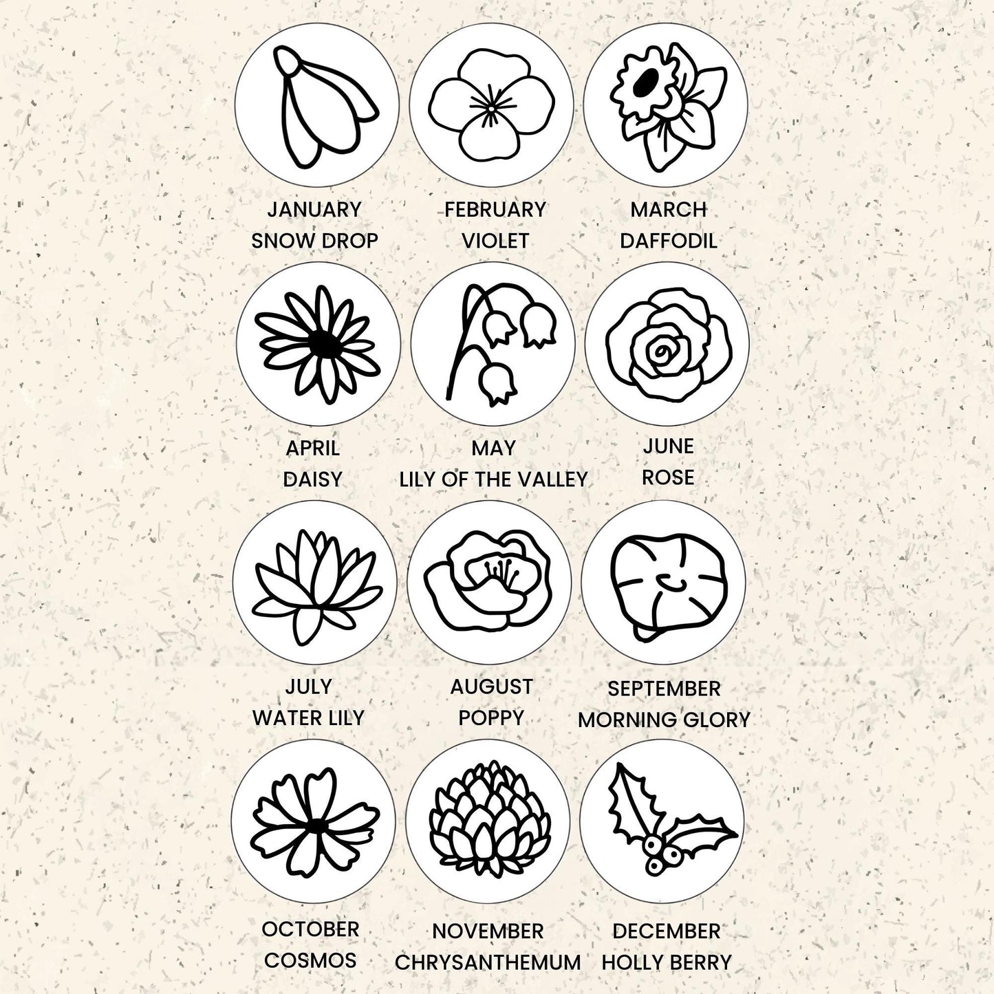 BIRTH FLOWER BEADED BRACELET - Avy + Tay