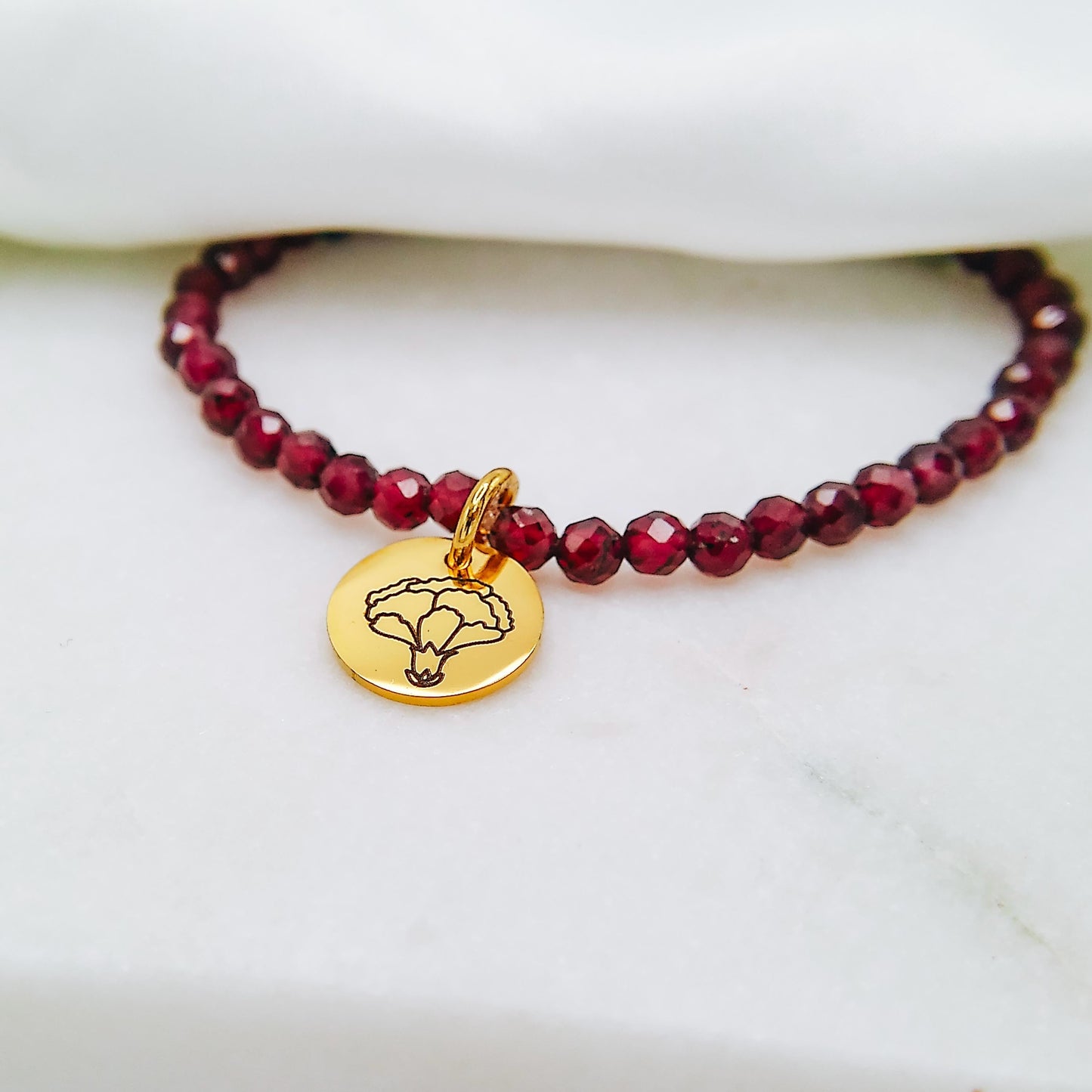 BIRTH FLOWER BIRTHSTONE BRACELET - Avy + Tay