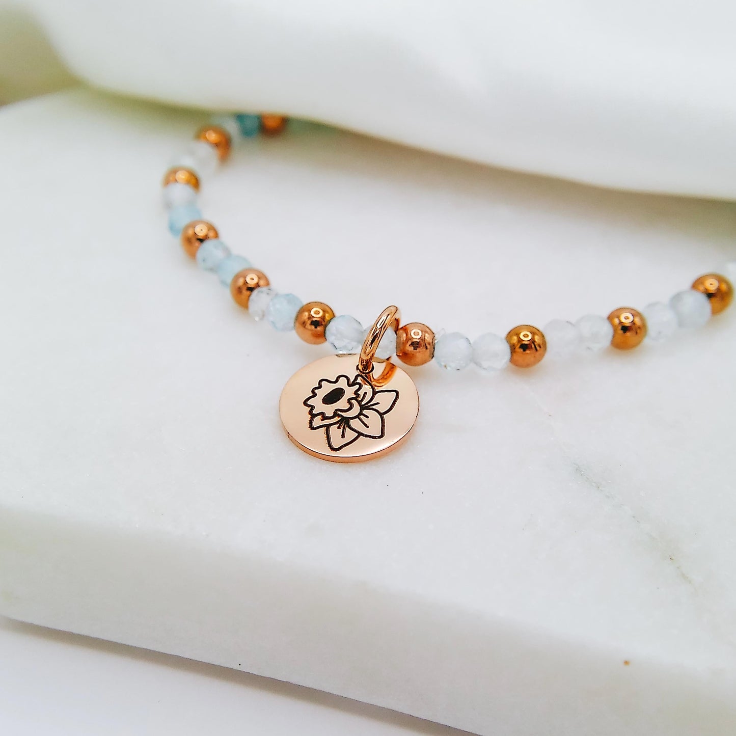 BIRTH FLOWER BIRTHSTONE BRACELET - Avy + Tay