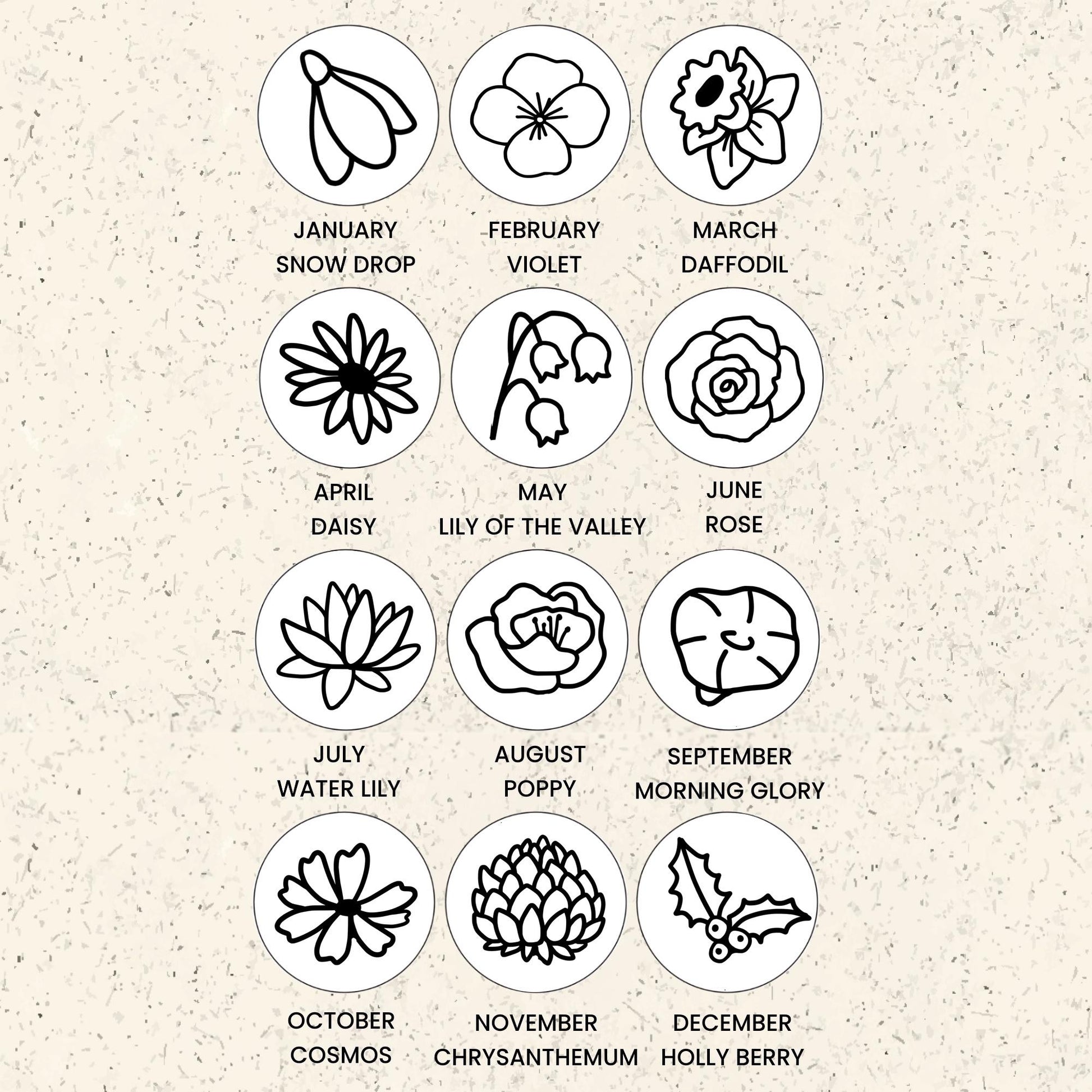 BIRTH FLOWER BIRTHSTONE BRACELET - Avy + Tay