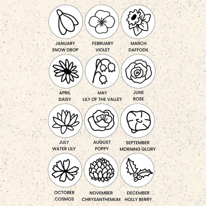 BIRTH FLOWER BIRTHSTONE BRACELET - Avy + Tay