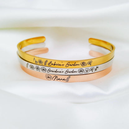 BIRTH FLOWER GARDEN CUFF - Avy + Tay