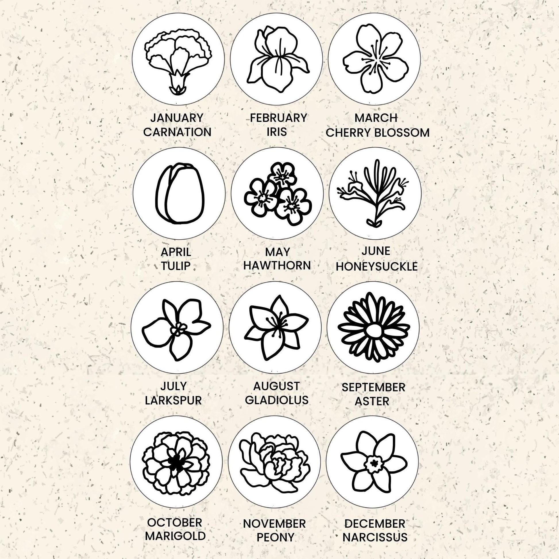 BIRTH FLOWER PAPERCLIP BRACELET - Avy + Tay