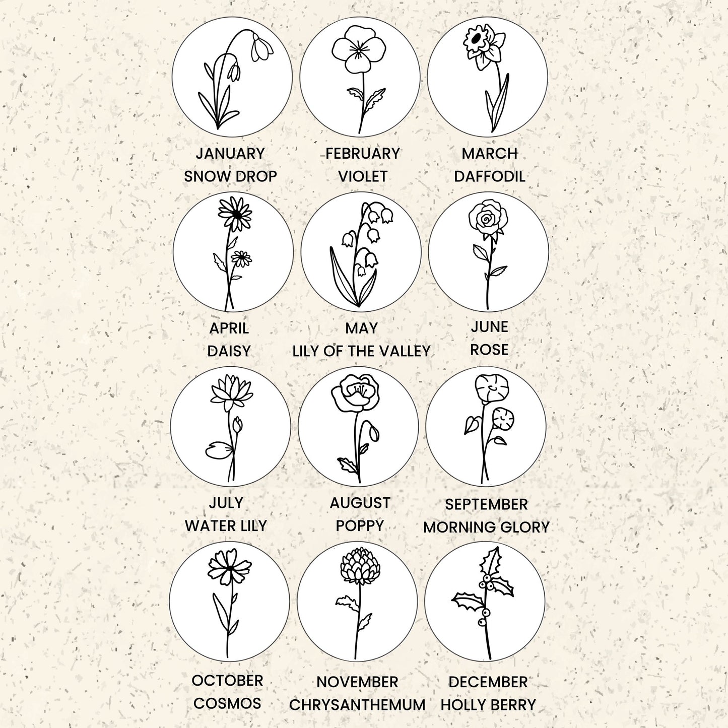 BIRTH FLOWER PAPERCLIP NECKLACE - Avy + Tay