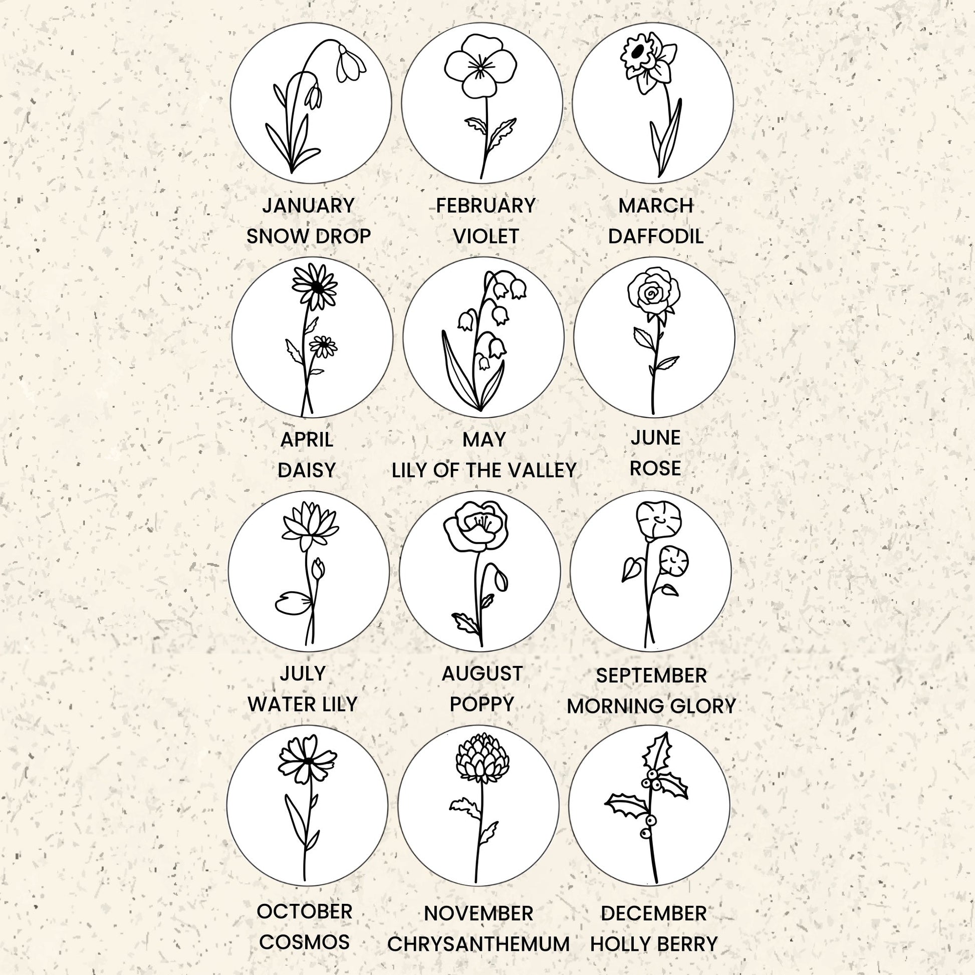 BIRTH FLOWER PAPERCLIP NECKLACE - Avy + Tay