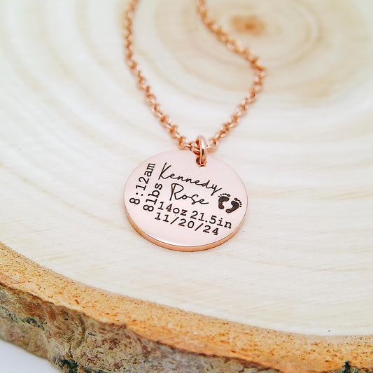 BIRTH STATS NECKLACE - Avy + Tay