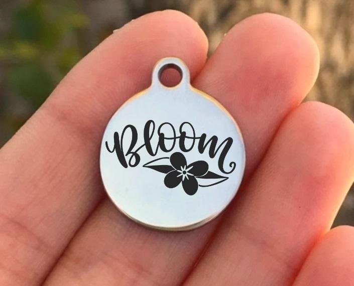 Bloom Charms Custom Engraved Charms Personalized Stainless Steel Charms BULK Options ZF1388 - Avy + Tay