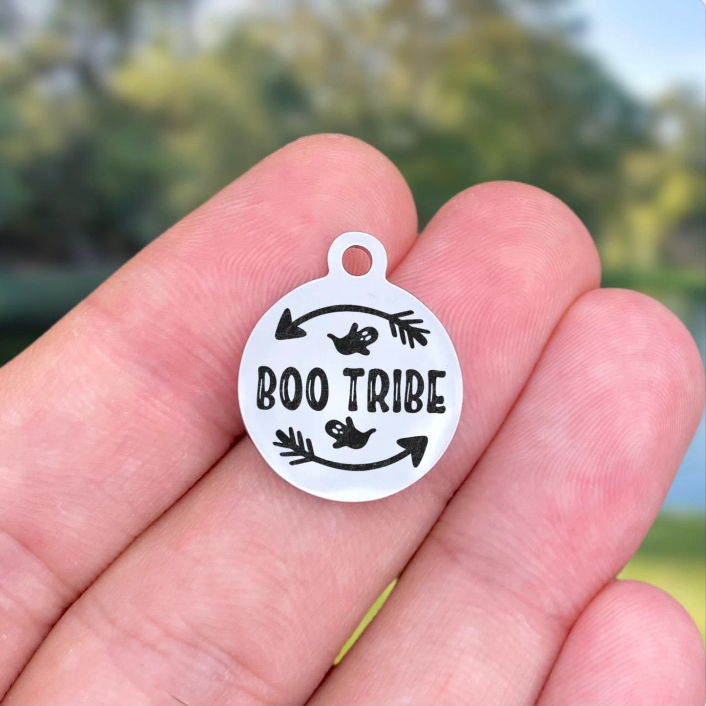 Boo Tribe Charms Custom Engraved Charms Personalized Stainless Steel Charms BULK Options ZF1734 - Avy + Tay