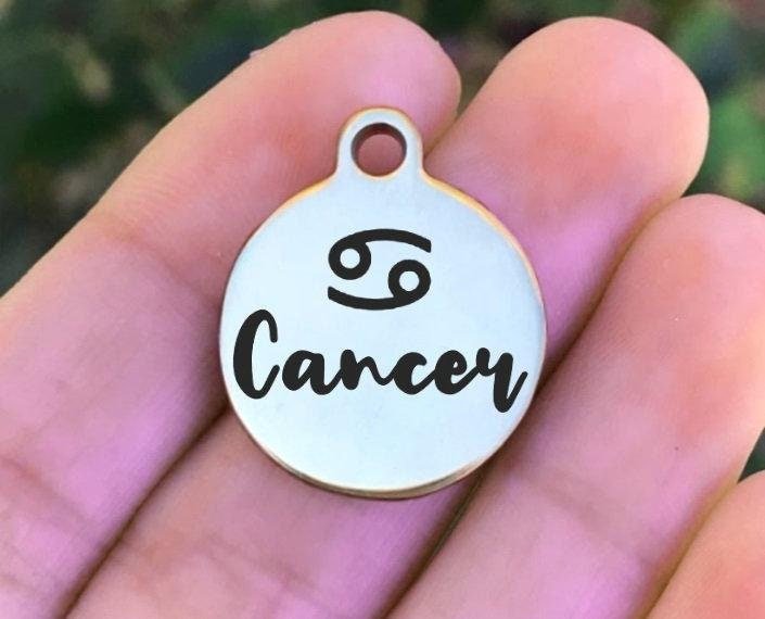 Cancer Charms Custom Engraved Charms Personalized Stainless Steel Charms BULK Options ZF998 - Avy + Tay