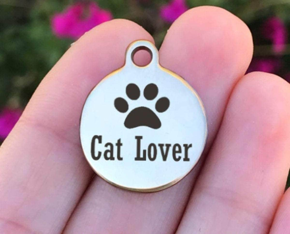 Cat Lover Charms Custom Engraved Charms Personalized Stainless Steel Charms BULK Options ZF221 - Avy + Tay