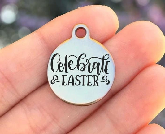 Celebrate Easter Charms Custom Engraved Charms Personalized Stainless Steel Charms BULK Options ZF1376 - Avy + Tay