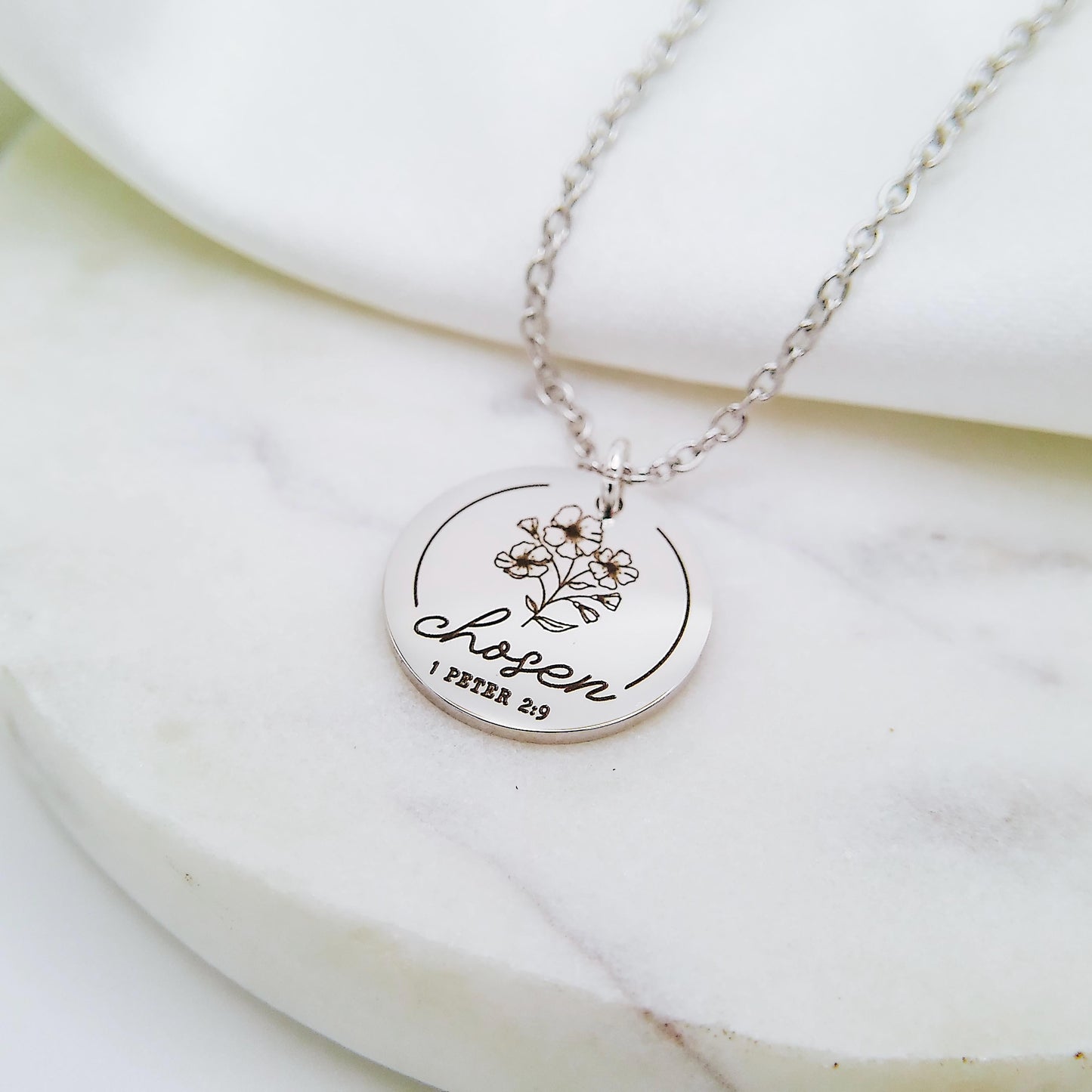 CHOSEN 1 PETER 2:9 NECKLACE - Avy + Tay