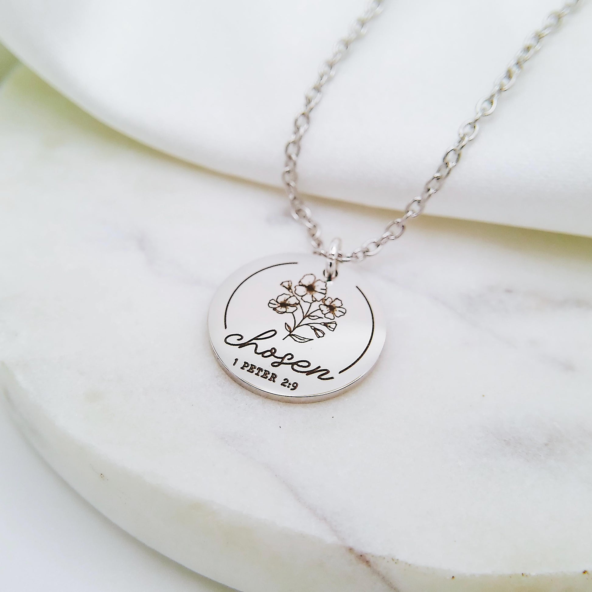 CHOSEN 1 PETER 2:9 NECKLACE - Avy + Tay