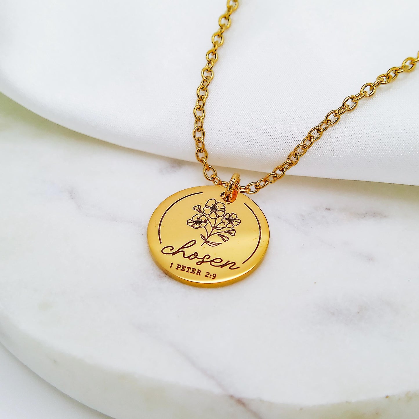 CHOSEN 1 PETER 2:9 NECKLACE - Avy + Tay