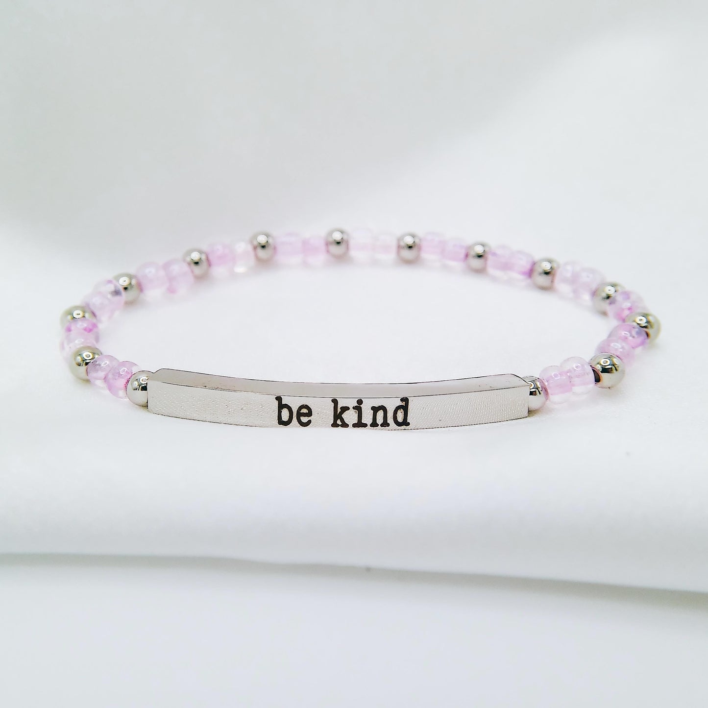 CUSTOM ENGRAVED BEADED BRACELET - Avy + Tay