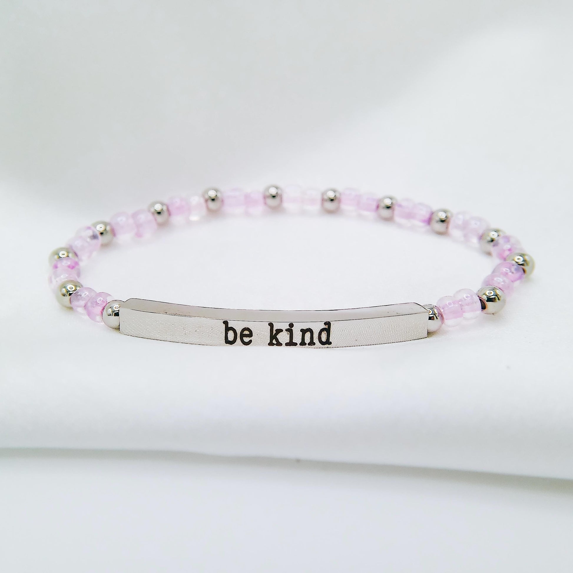 CUSTOM ENGRAVED BEADED BRACELET - Avy + Tay