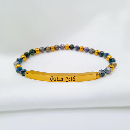 CUSTOM ENGRAVED BEADED BRACELET - Avy + Tay