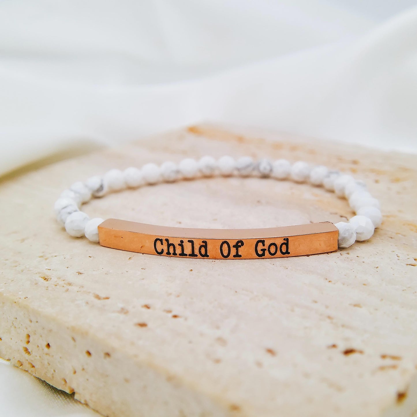 CUSTOM ENGRAVED BEADED BRACELET - Avy + Tay