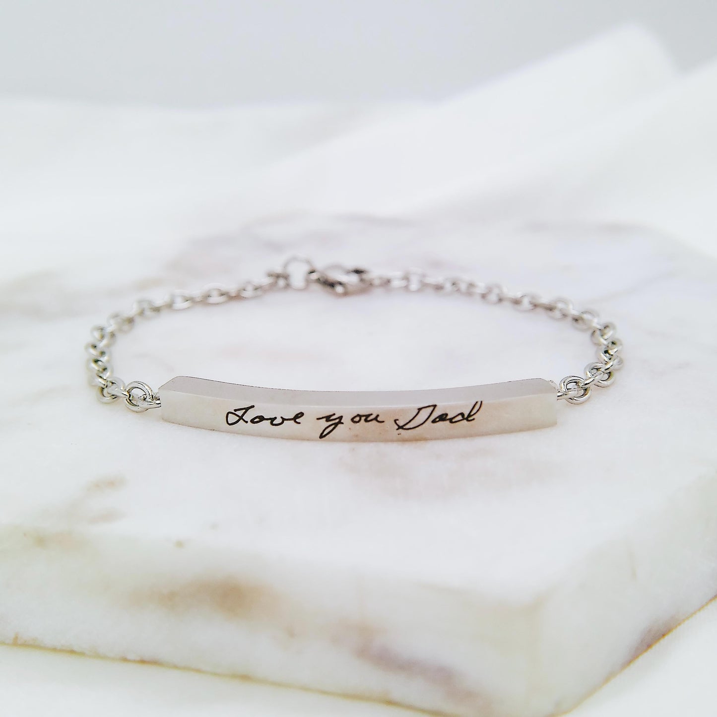 CUSTOM HANDWRITING BAR BRACELET - Avy + Tay