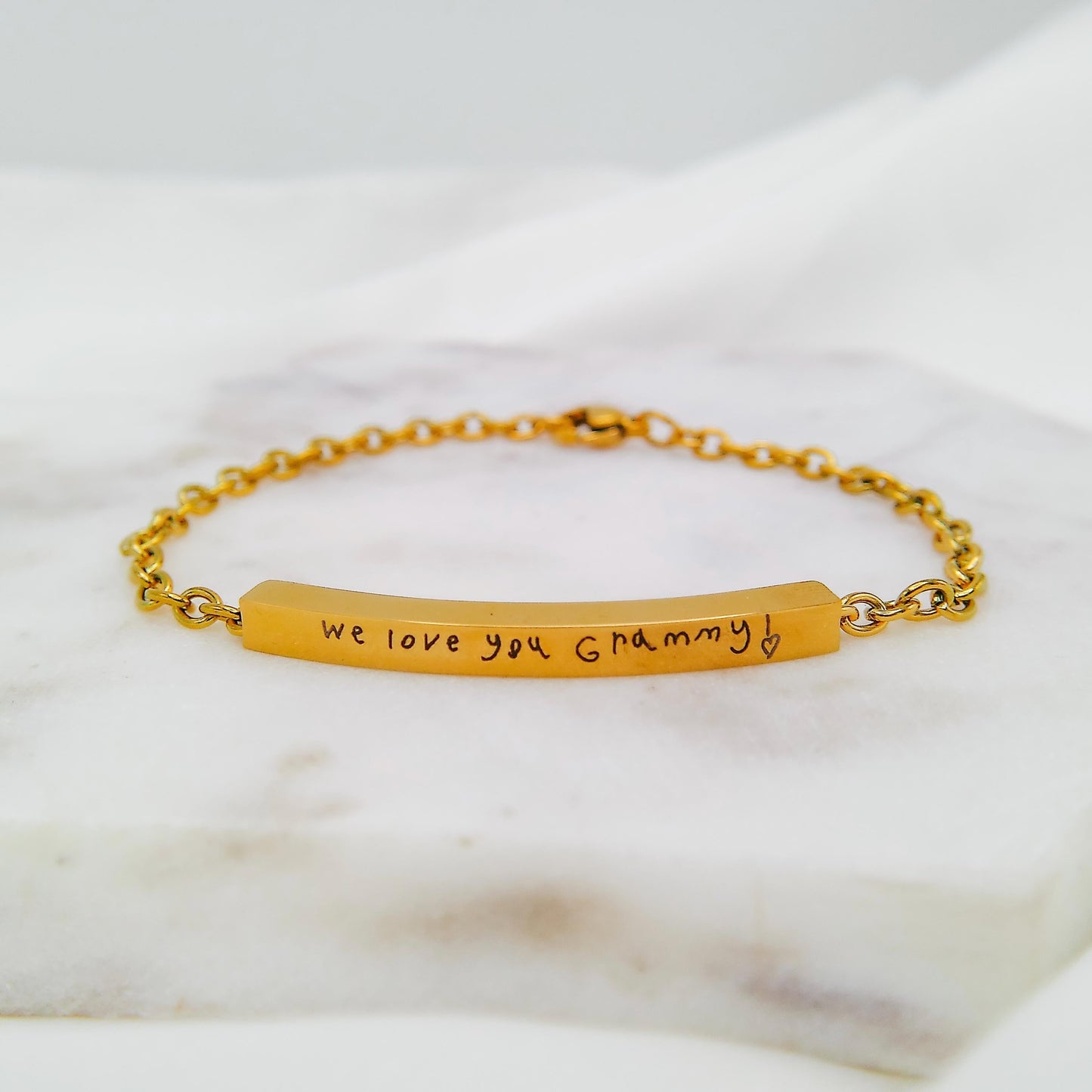 CUSTOM HANDWRITING BAR BRACELET - Avy + Tay