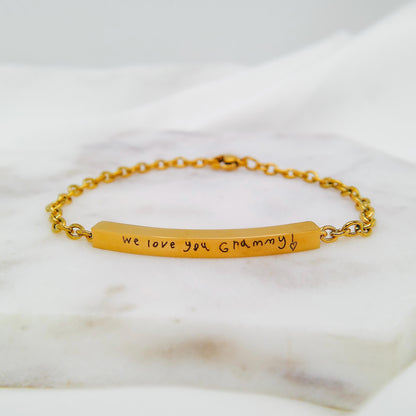 CUSTOM HANDWRITING BAR BRACELET - Avy + Tay