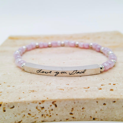 CUSTOM HANDWRITING BEADED BRACELET - Avy + Tay