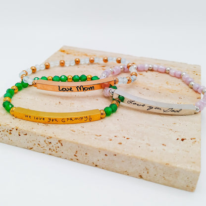 CUSTOM HANDWRITING BEADED BRACELET - Avy + Tay