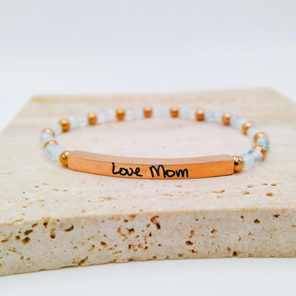 CUSTOM HANDWRITING BEADED BRACELET - Avy + Tay