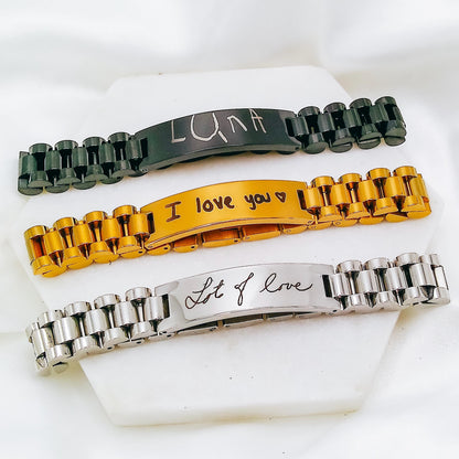 CUSTOM HANDWRITING MEN'S BRACELET - Avy + Tay