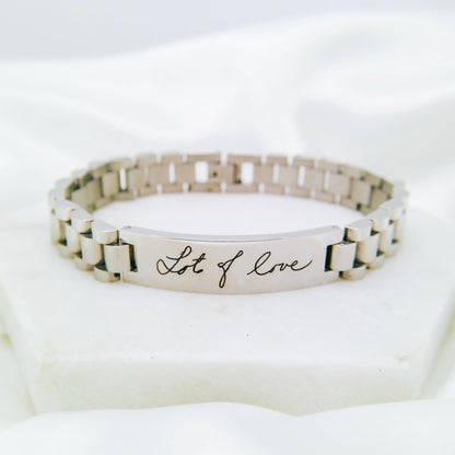 CUSTOM HANDWRITING MEN'S BRACELET - Avy + Tay