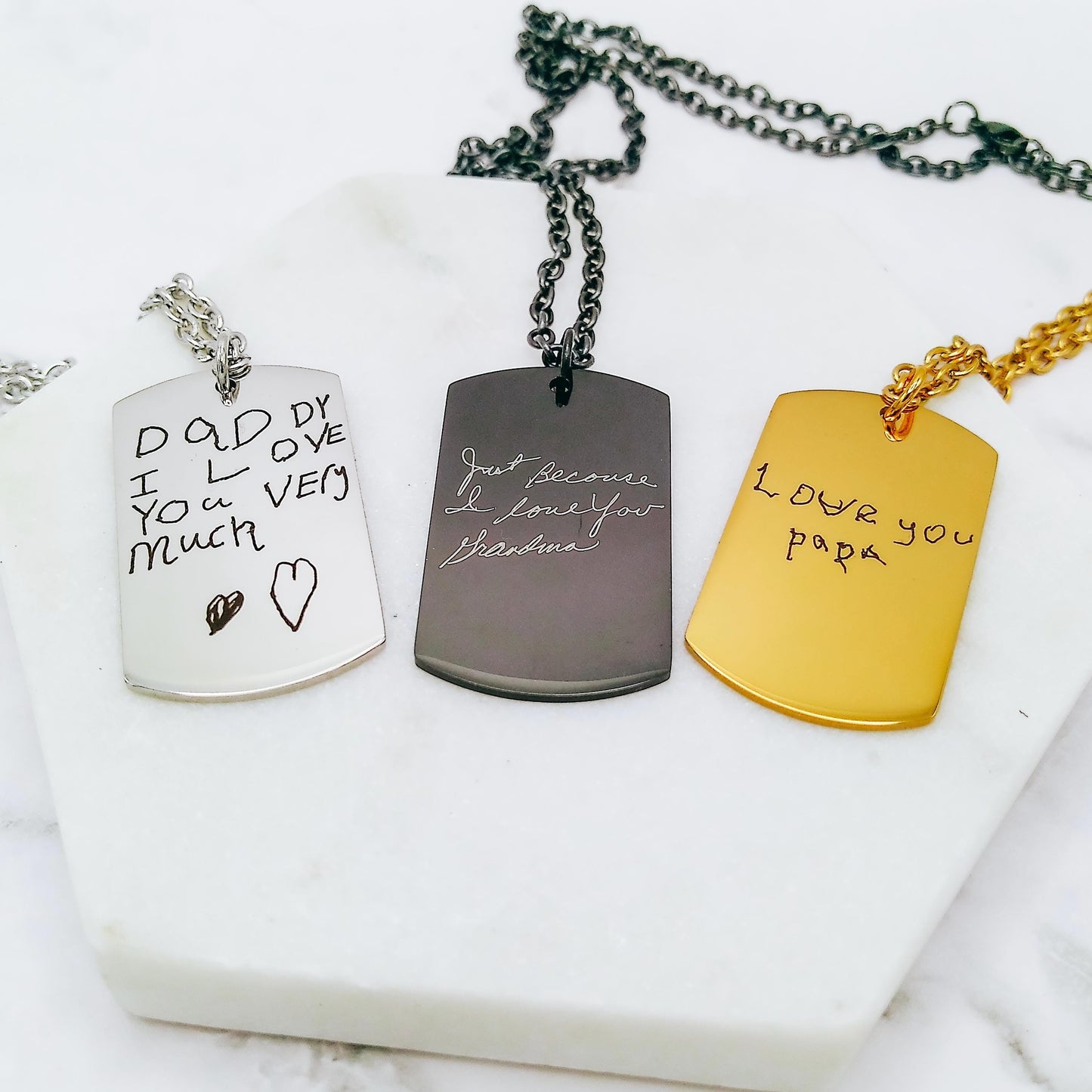 CUSTOM HANDWRITING MEN'S NECKLACE - Avy + Tay