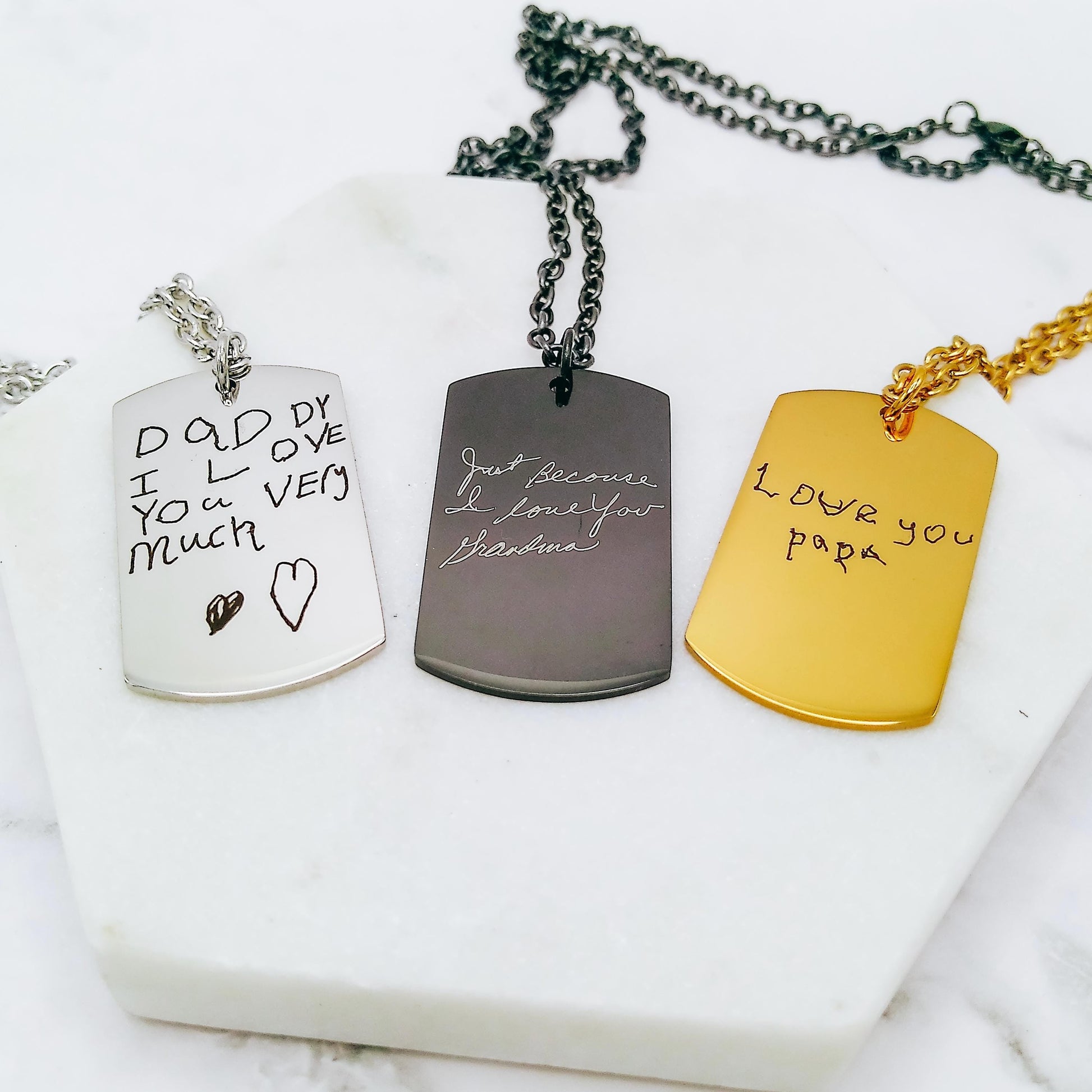 CUSTOM HANDWRITING MEN'S NECKLACE - Avy + Tay