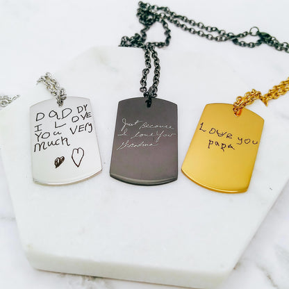 CUSTOM HANDWRITING MEN'S NECKLACE - Avy + Tay