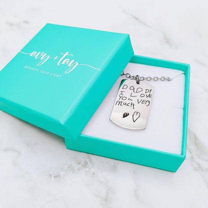 CUSTOM HANDWRITING MEN'S NECKLACE - Avy + Tay