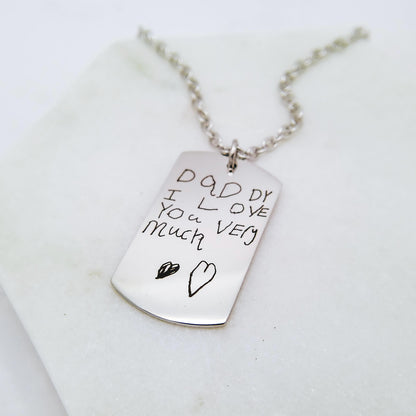 CUSTOM HANDWRITING MEN'S NECKLACE - Avy + Tay