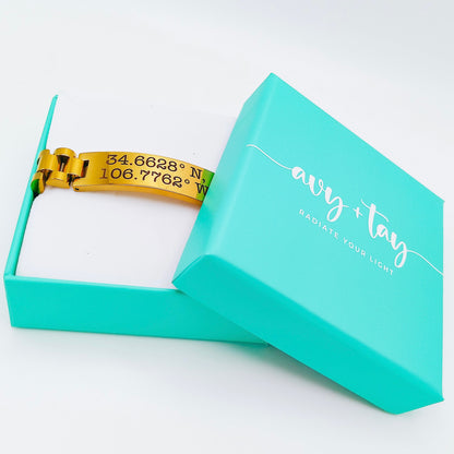 CUSTOM MESSAGE MEN'S BRACELET - Avy + Tay