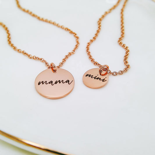 CUSTOM MOMMY + ME NECKLACE SET - Avy + Tay